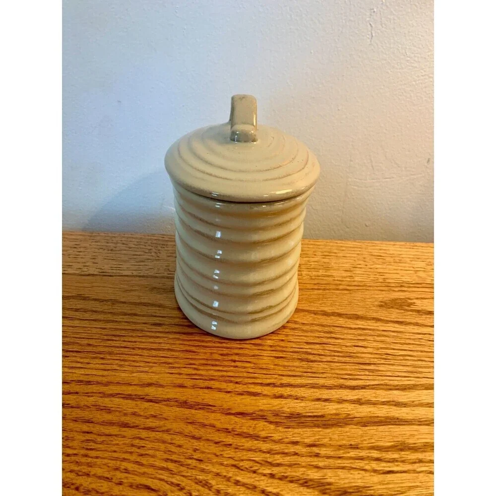 Pier One Terracotta VTG Candle Holder Canister Clay container coil Dish Vanilla